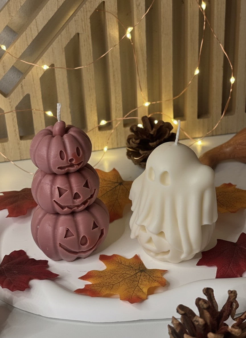 π» Set di Candele "Dolcetto o Scherzetto" (Zucca & Fantasma) π