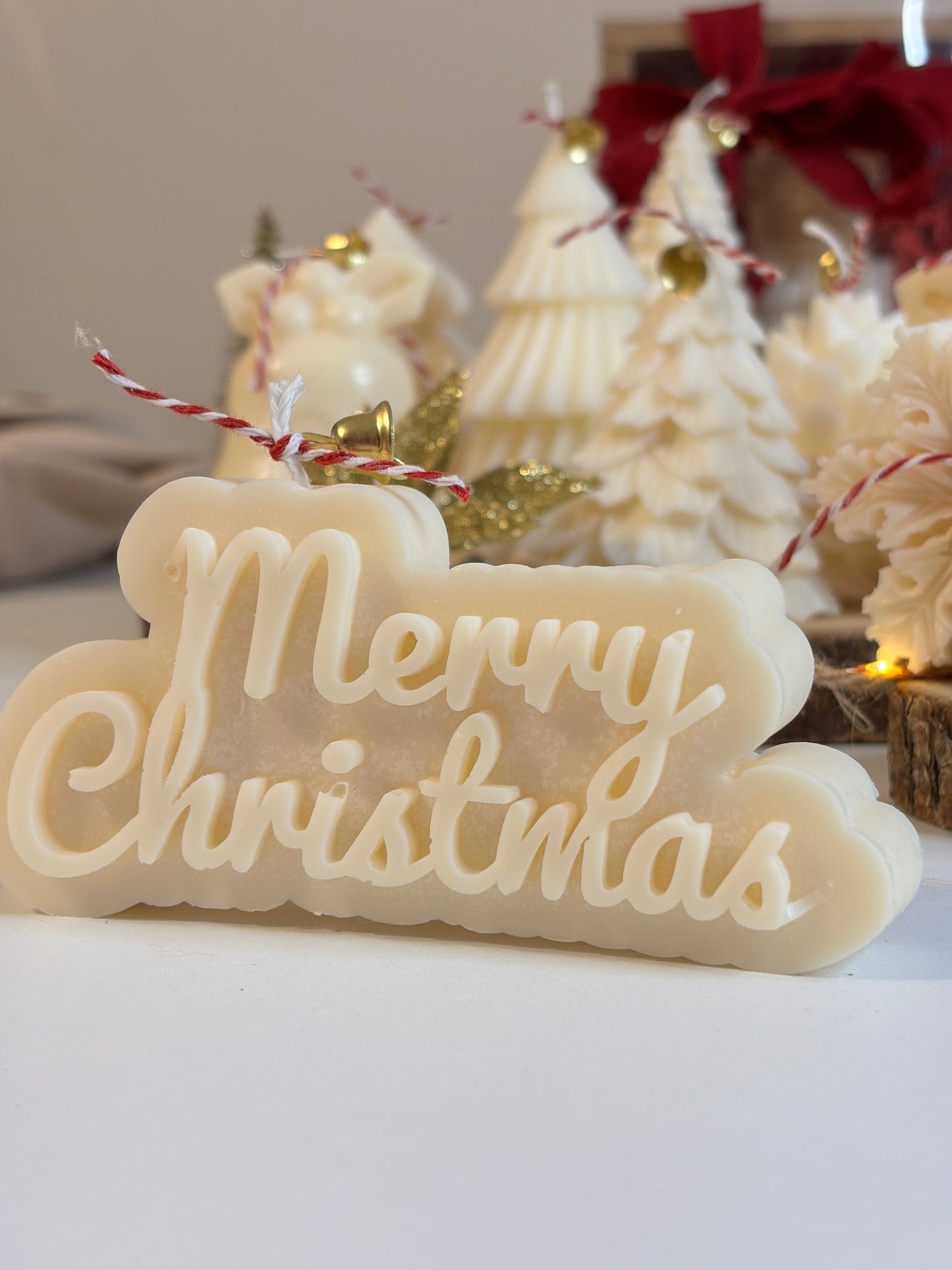 Candela con Scritta "Merry Christmas"