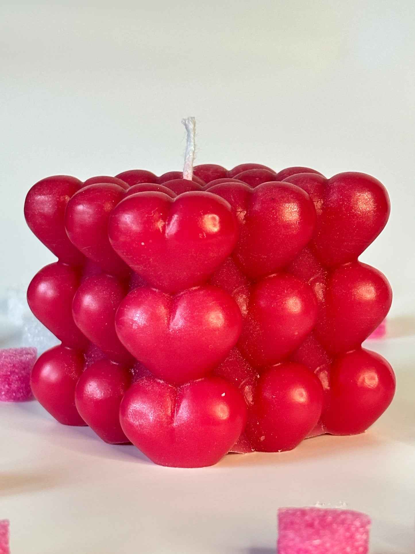 Candela Cubo di Cuori (Bubble Heart)