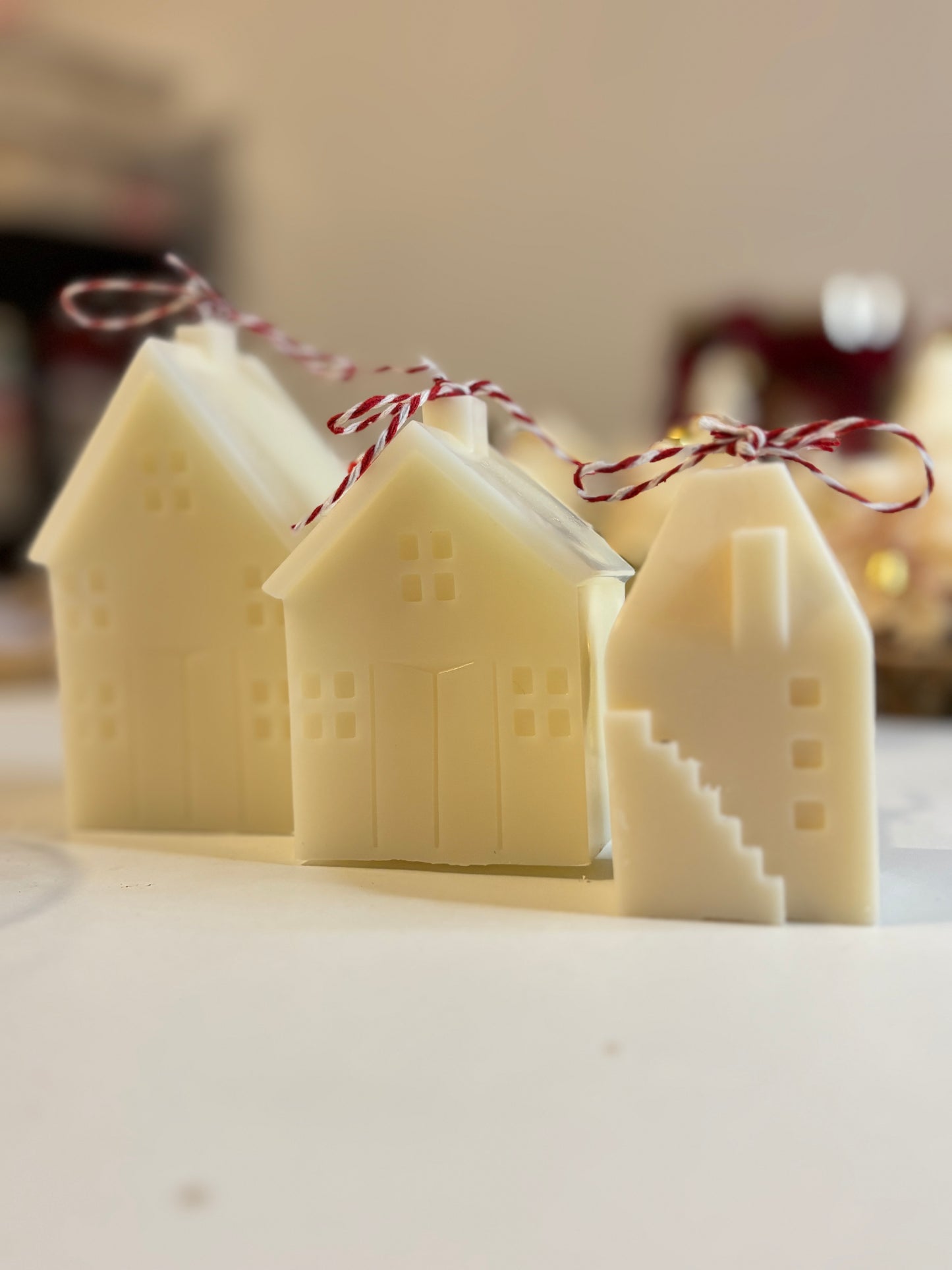 🏡 Set 3 Candele "Villaggio di Natale" in Stile Nordico 🏡