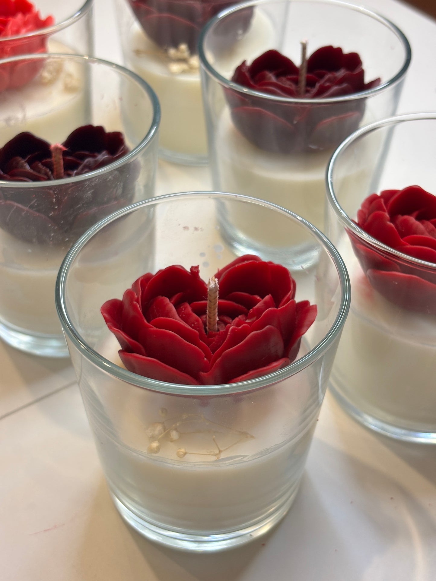 Candela Rose-Heart in Bicchiere