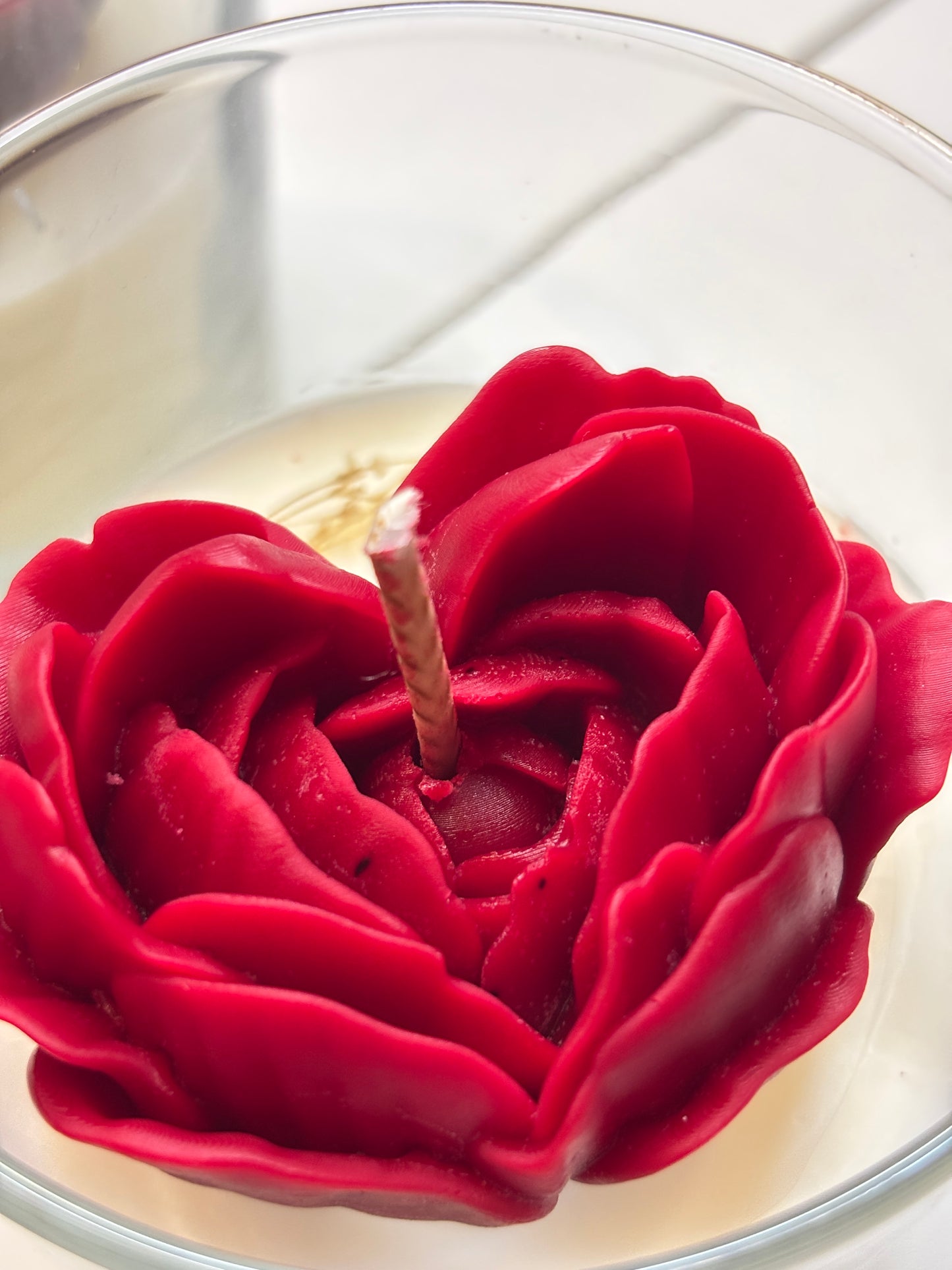 Candela Rose-Heart in Bicchiere