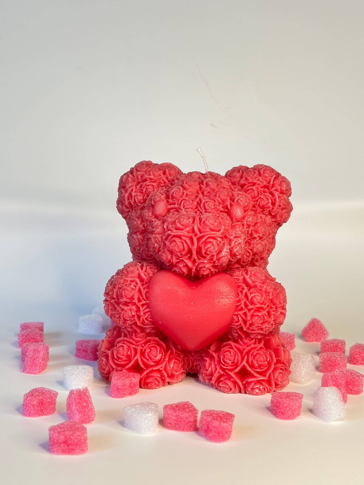 Candela "Rose Bear" con Cuore