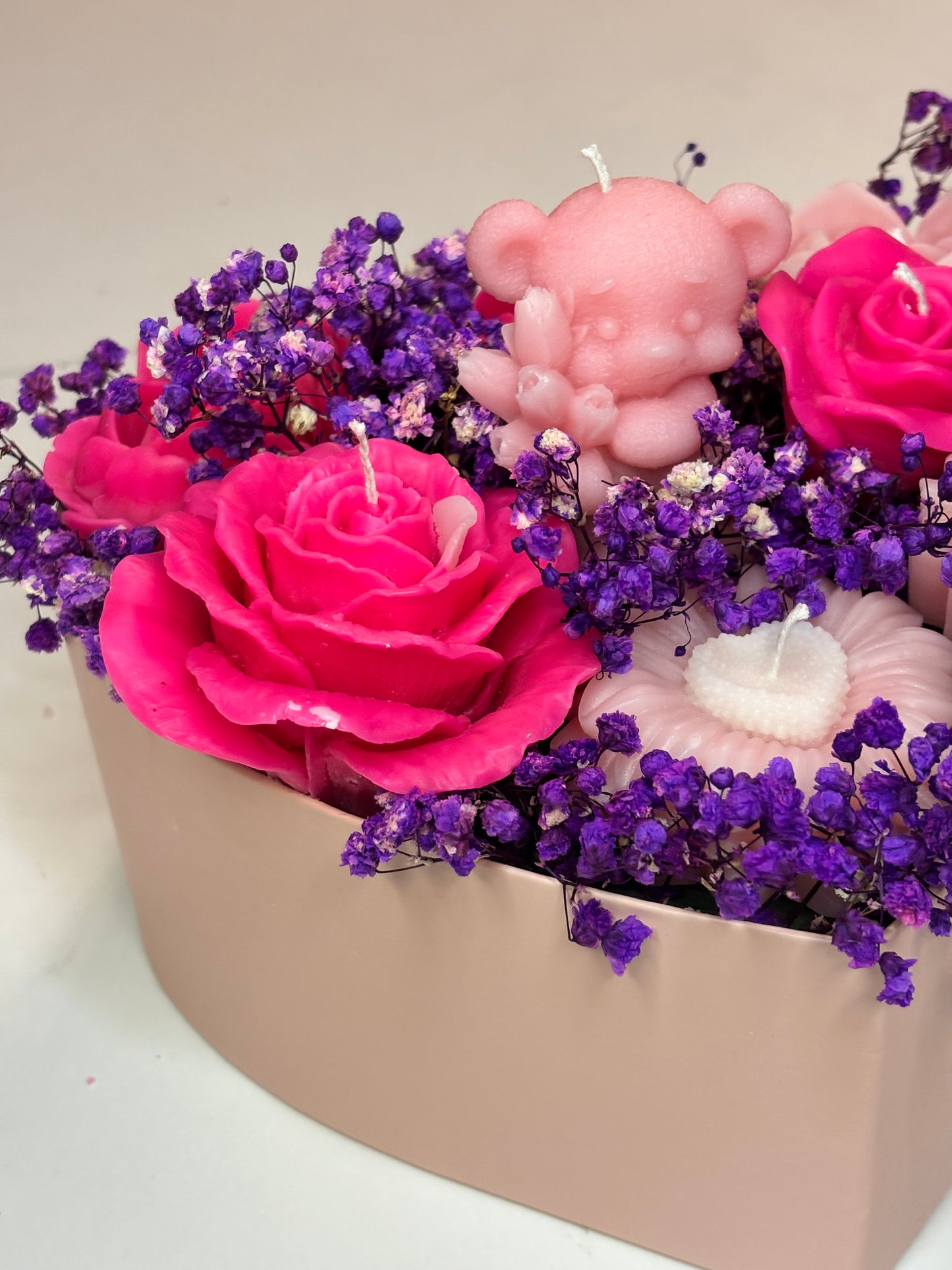Box Cuore "Pink Bear & Lavender