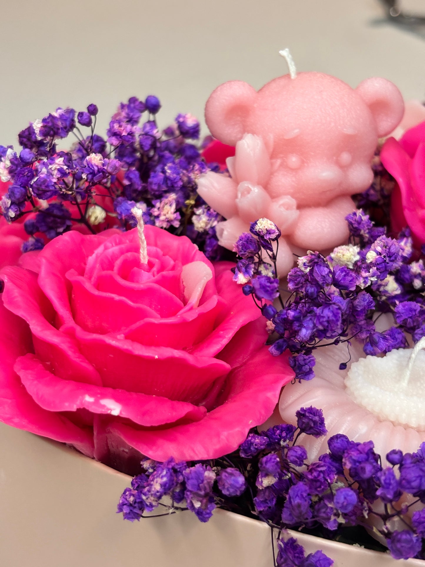 Box Cuore "Pink Bear & Lavender